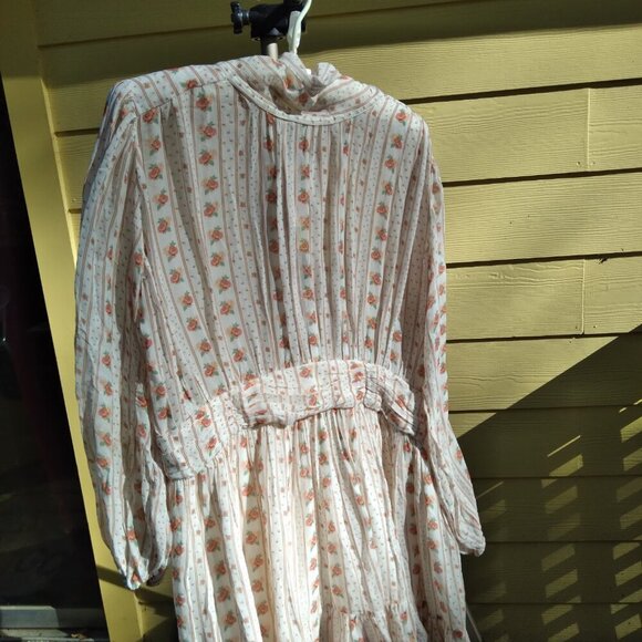 Anthropologie 'Let Me Be' NWT Floral Chiffon Flowy Romantic Mini Dress Sz XL - Picture 2 of 11